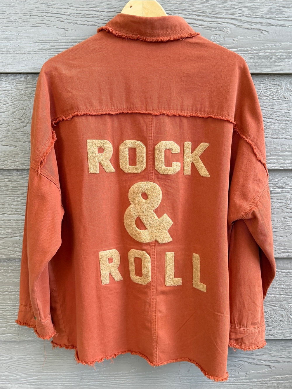 Davi & Dani Shirt Women M Burnt Orange Rock & Roll Cotton Oversized Grunge Retro